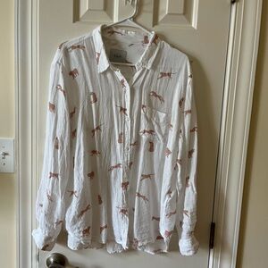 Rails White Shirt with Brown Animal Print